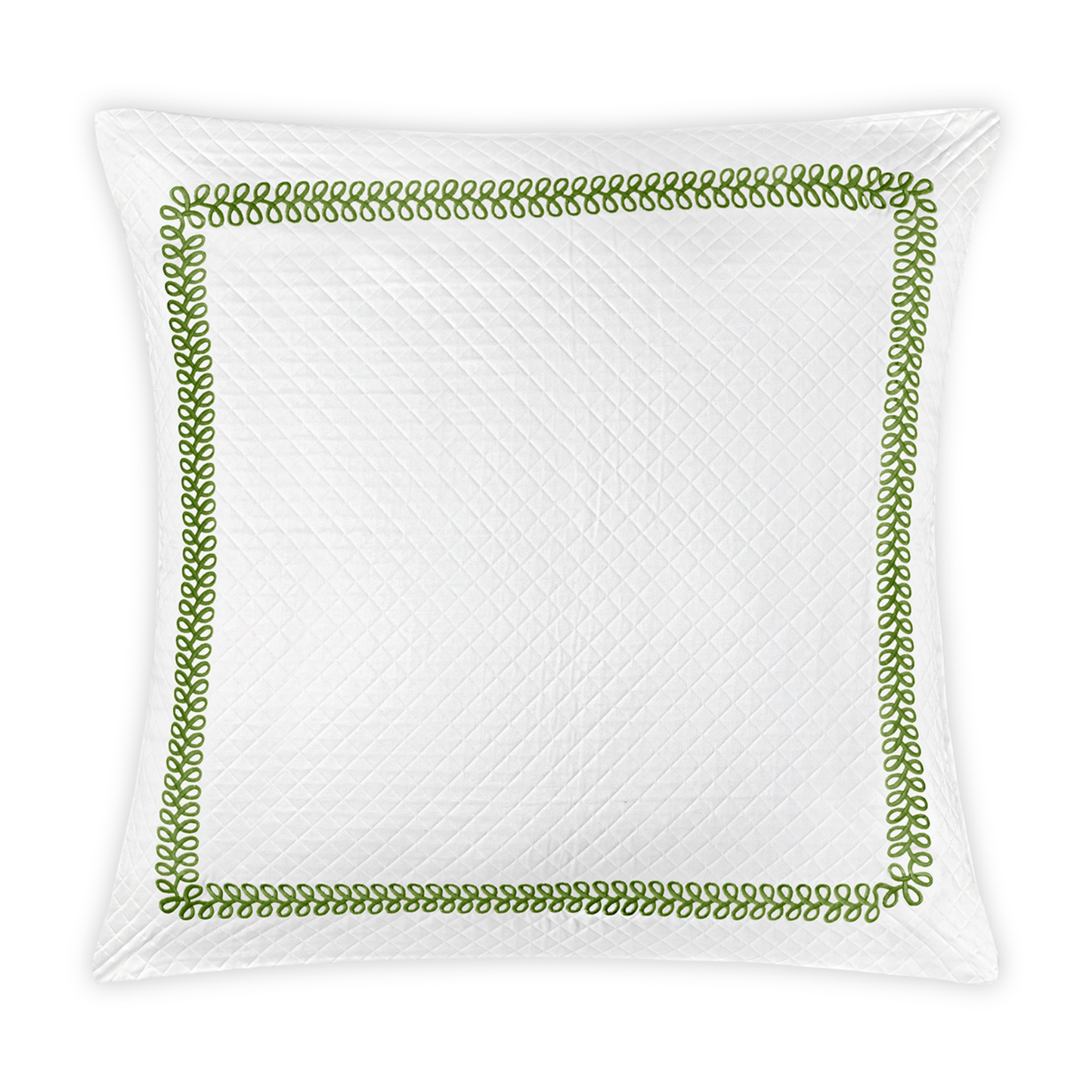 Euro Sham Silo of Matouk Schumacher Astor Braid Matelassé Bedding in Grass Color