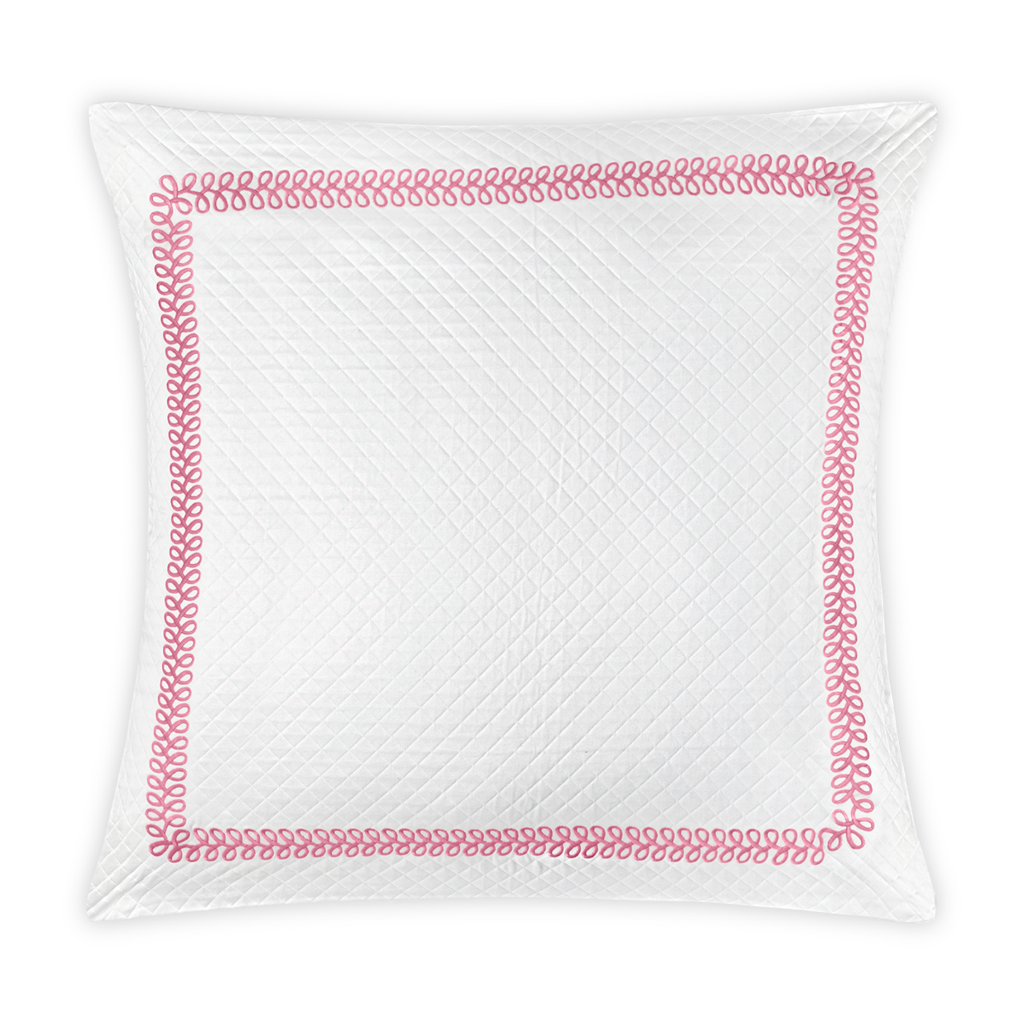 Euro Sham Silo of Matouk Schumacher Astor Braid Matelassé Bedding in Peony Color