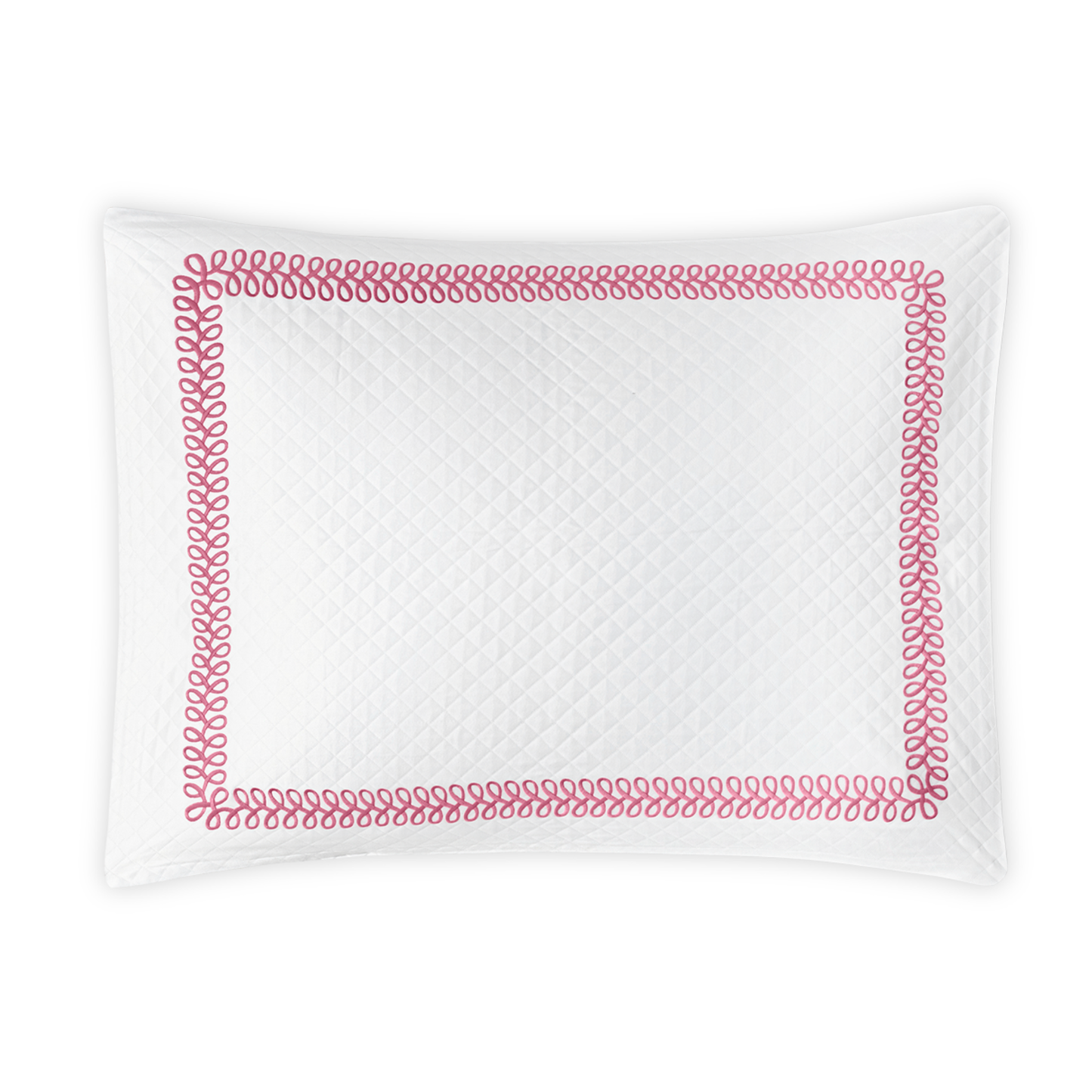 Sham Silo of Matouk Schumacher Astor Braid Matelassé Bedding in Peony Color