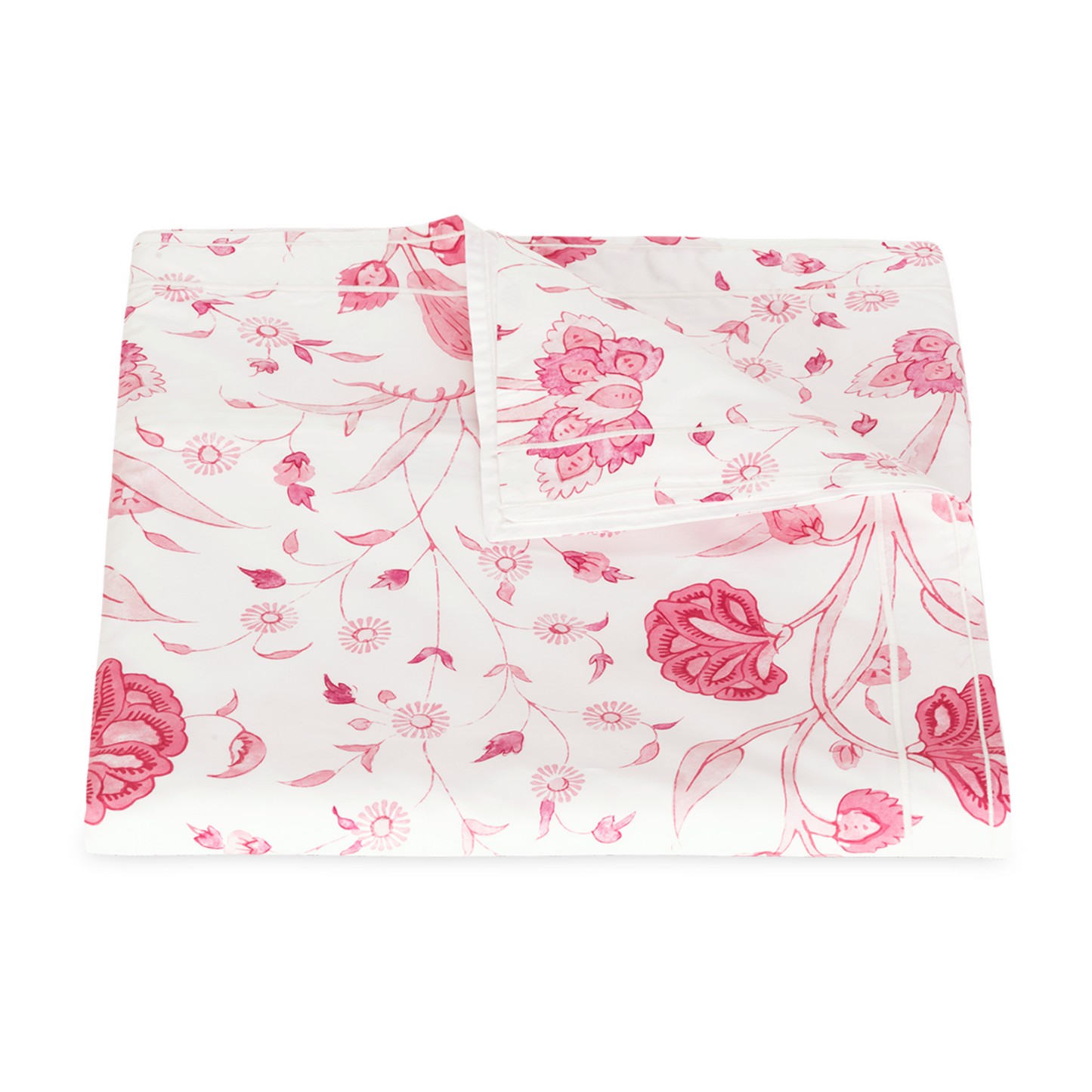 Folded Duvet Cover of Matouk Schumacher Khilan Bedding Color Peony