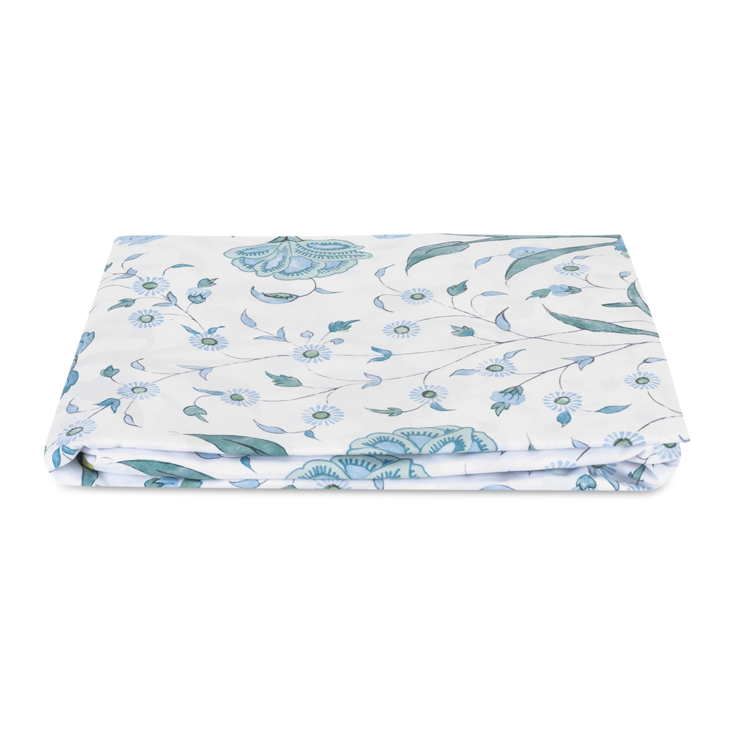 Folded Fitted Sheet of Matouk Schumacher Khilan Bedding Color Blue