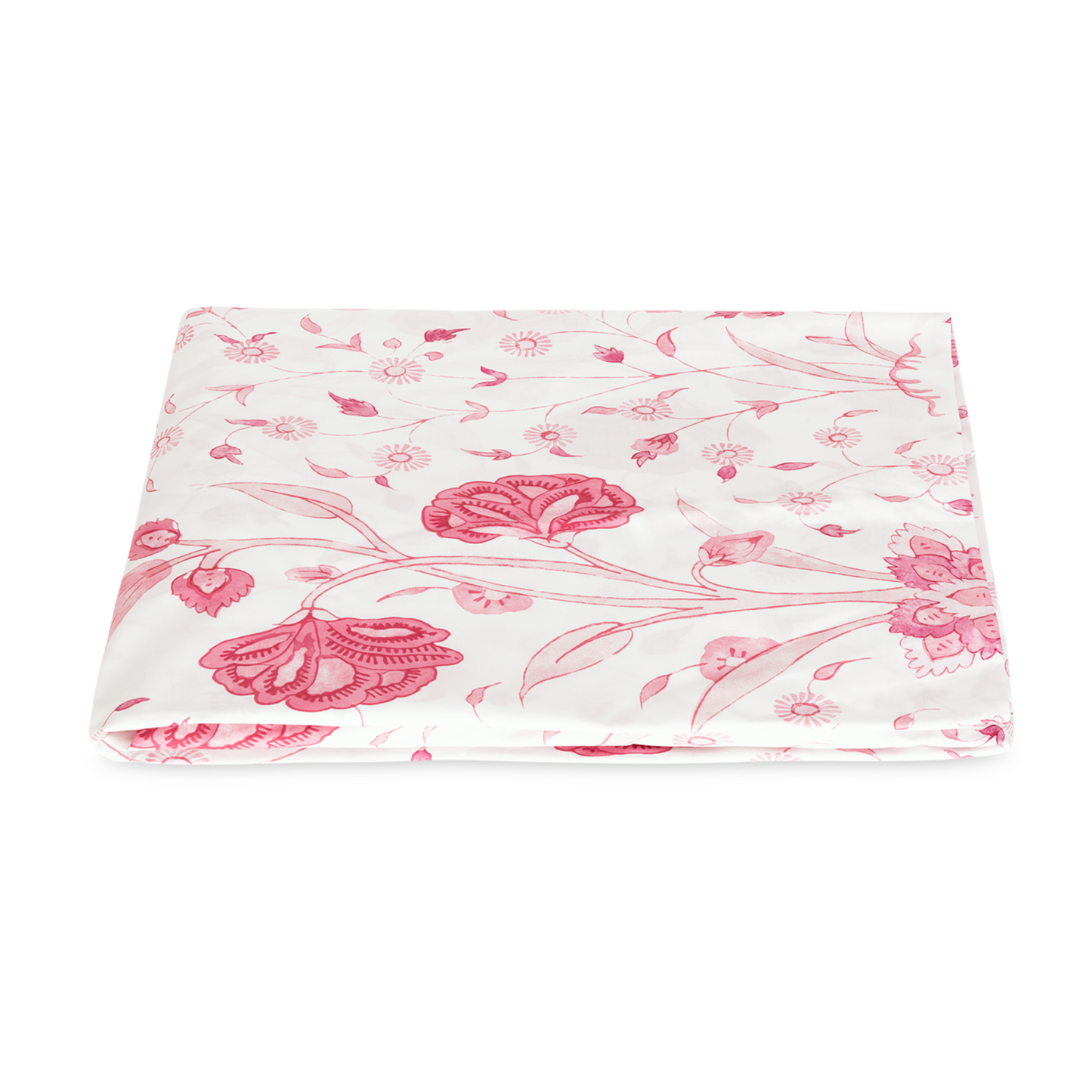 Folded Fitted Sheet of Matouk Schumacher Khilan Bedding Color Peony