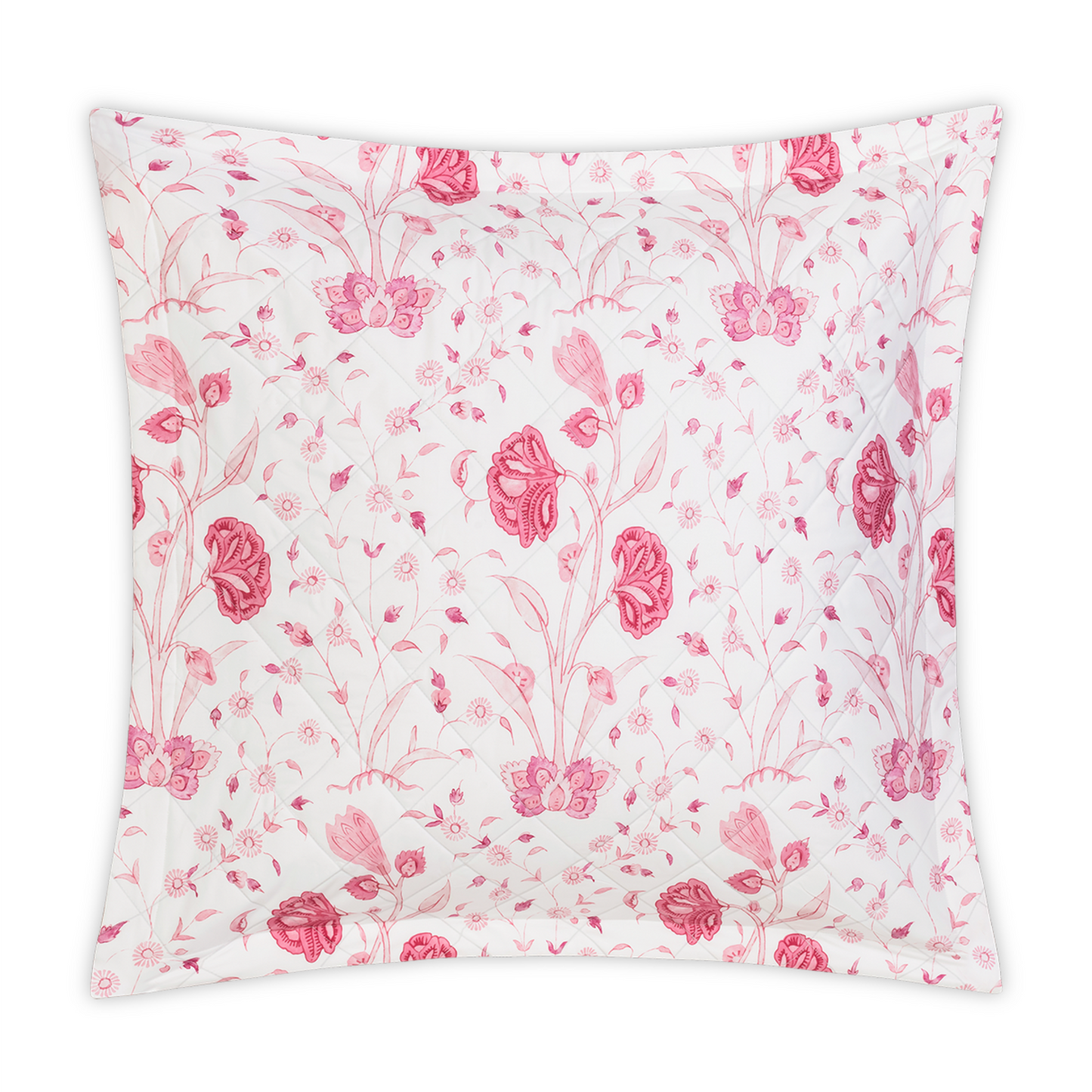 Quilted Euro Sham Silo of Matouk Schumacher Khilan Bedding Color Peony