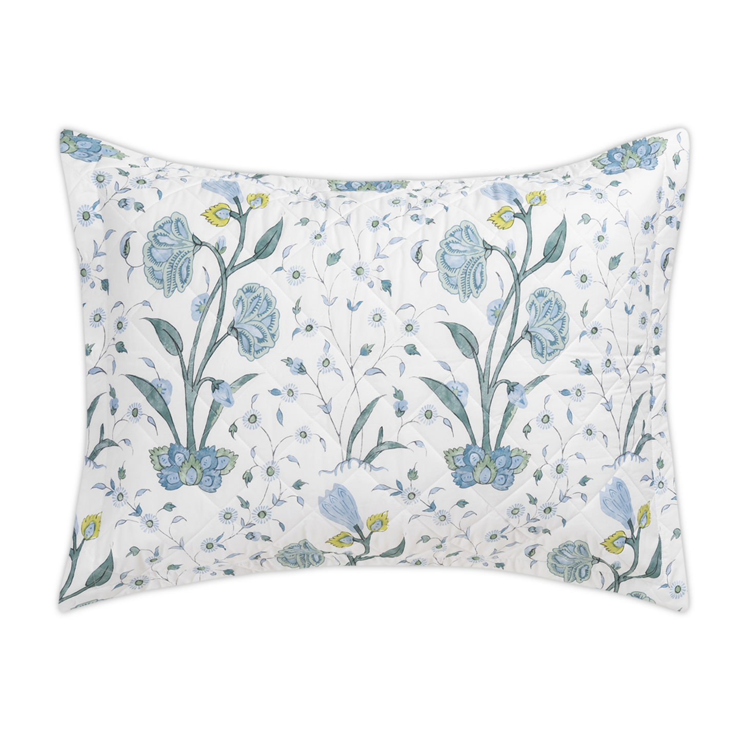 Quilted Sham Silo of Matouk Schumacher Khilan Bedding Color Blue