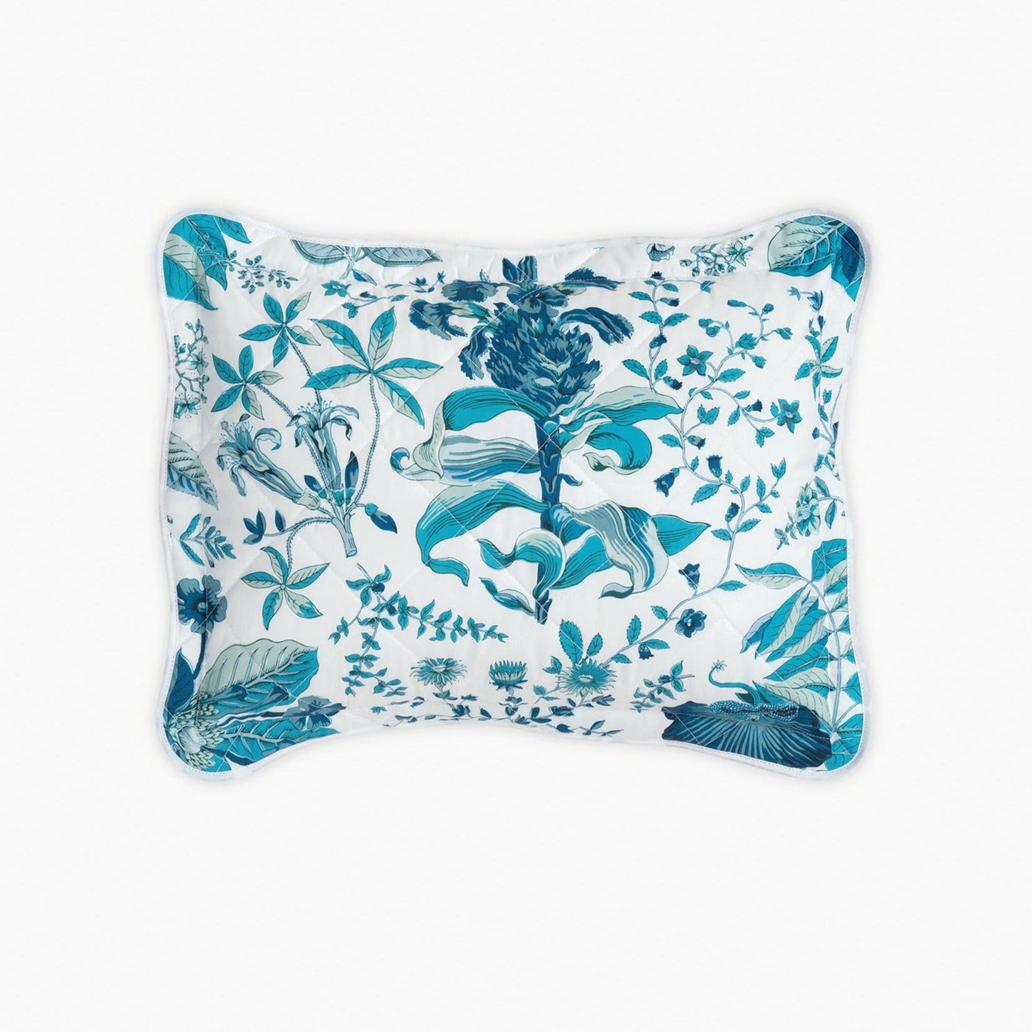 Matouk Schumacher Pomegranate Bedding Quilted Buodoir Sham Prussian Blue Fine Linens