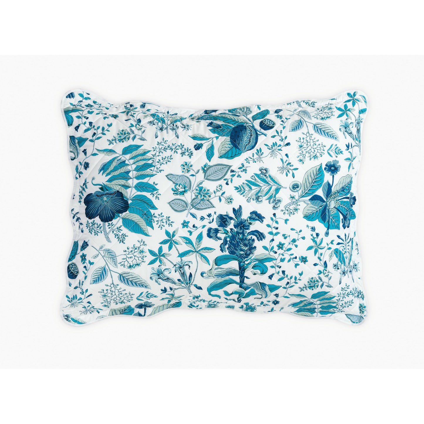 Matouk Schumacher Pomegranate Bedding Quilted Standard Sham Prussian Blue Fine Linens