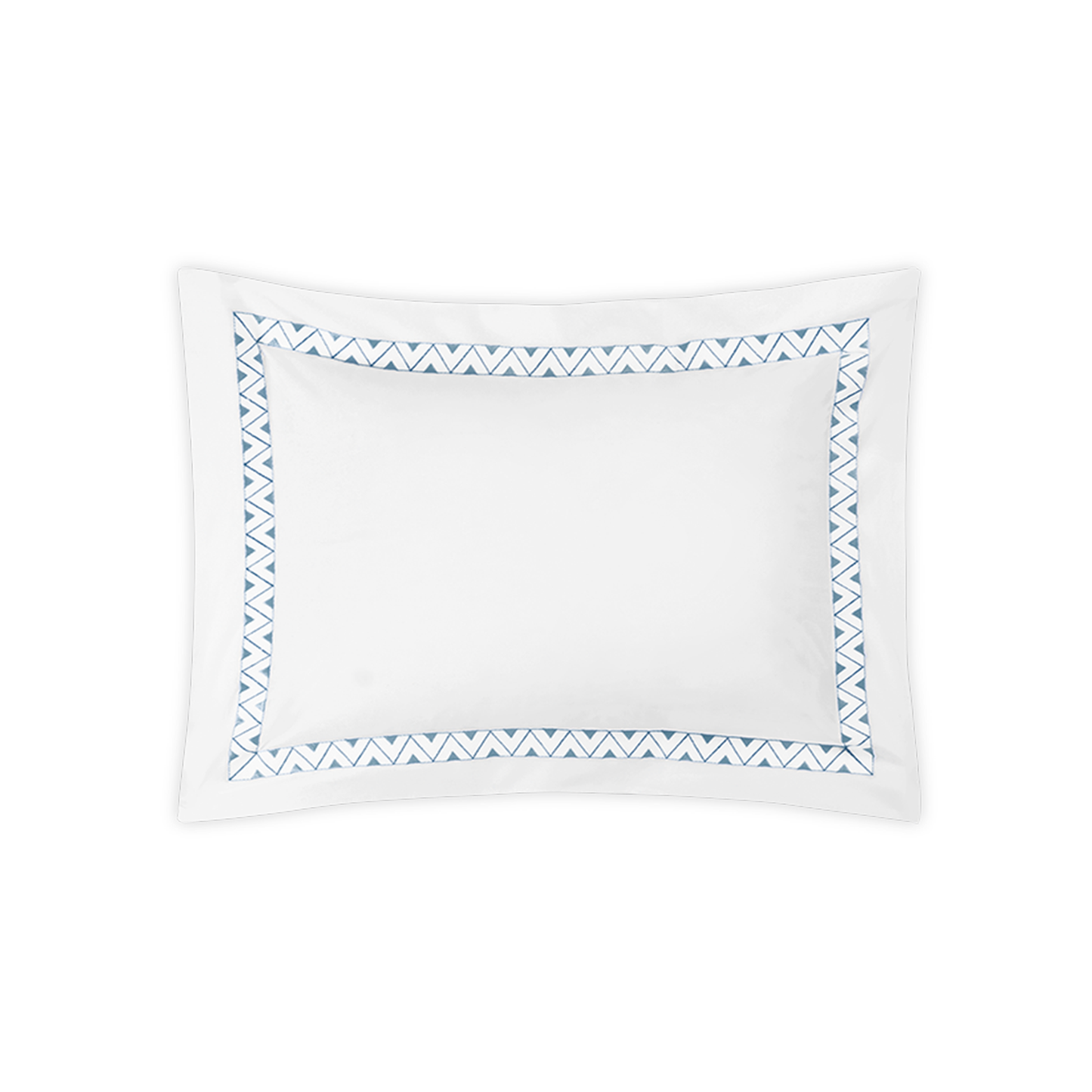 Clear Image of Matouk Schumacher Prado Bedding Buodoir Sham in Hazy Blue Color