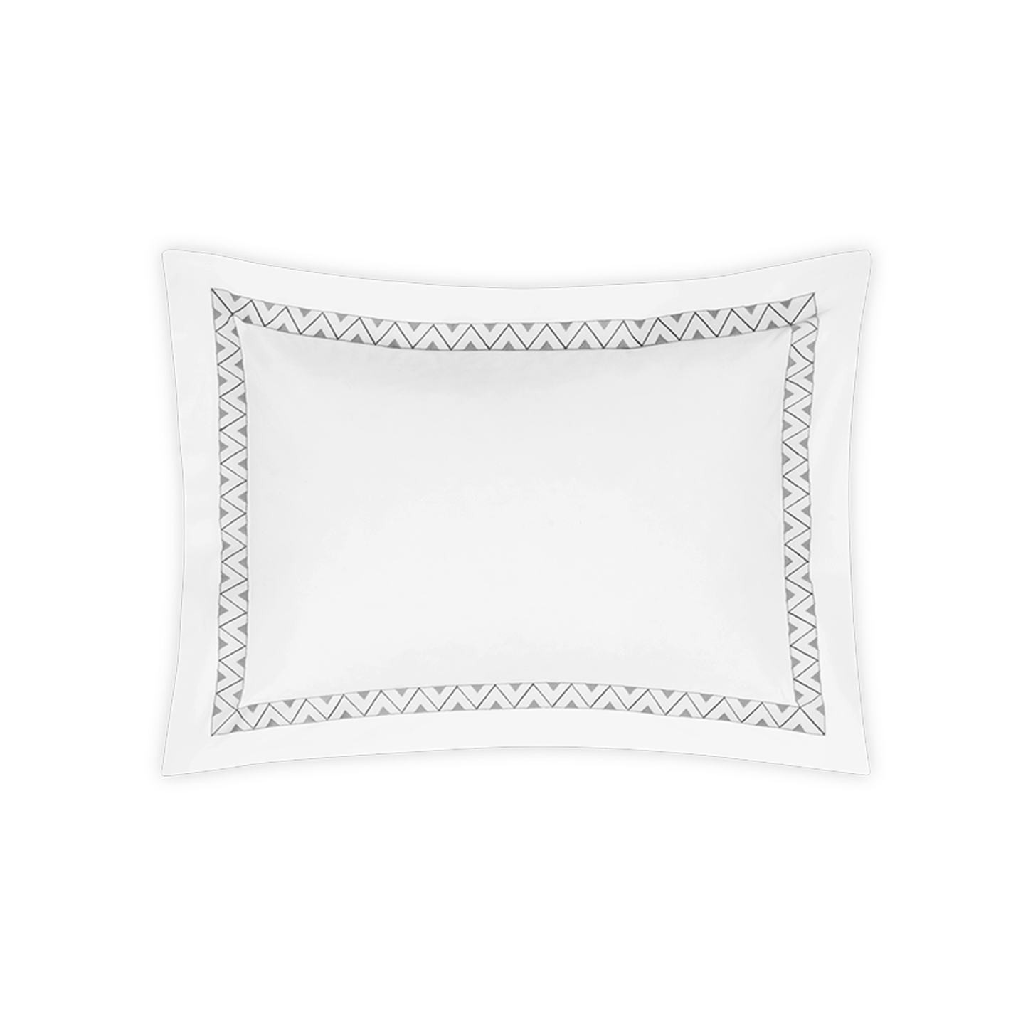 Clear Image of Matouk Schumacher Prado Bedding Buodoir Sham in Nickel Color