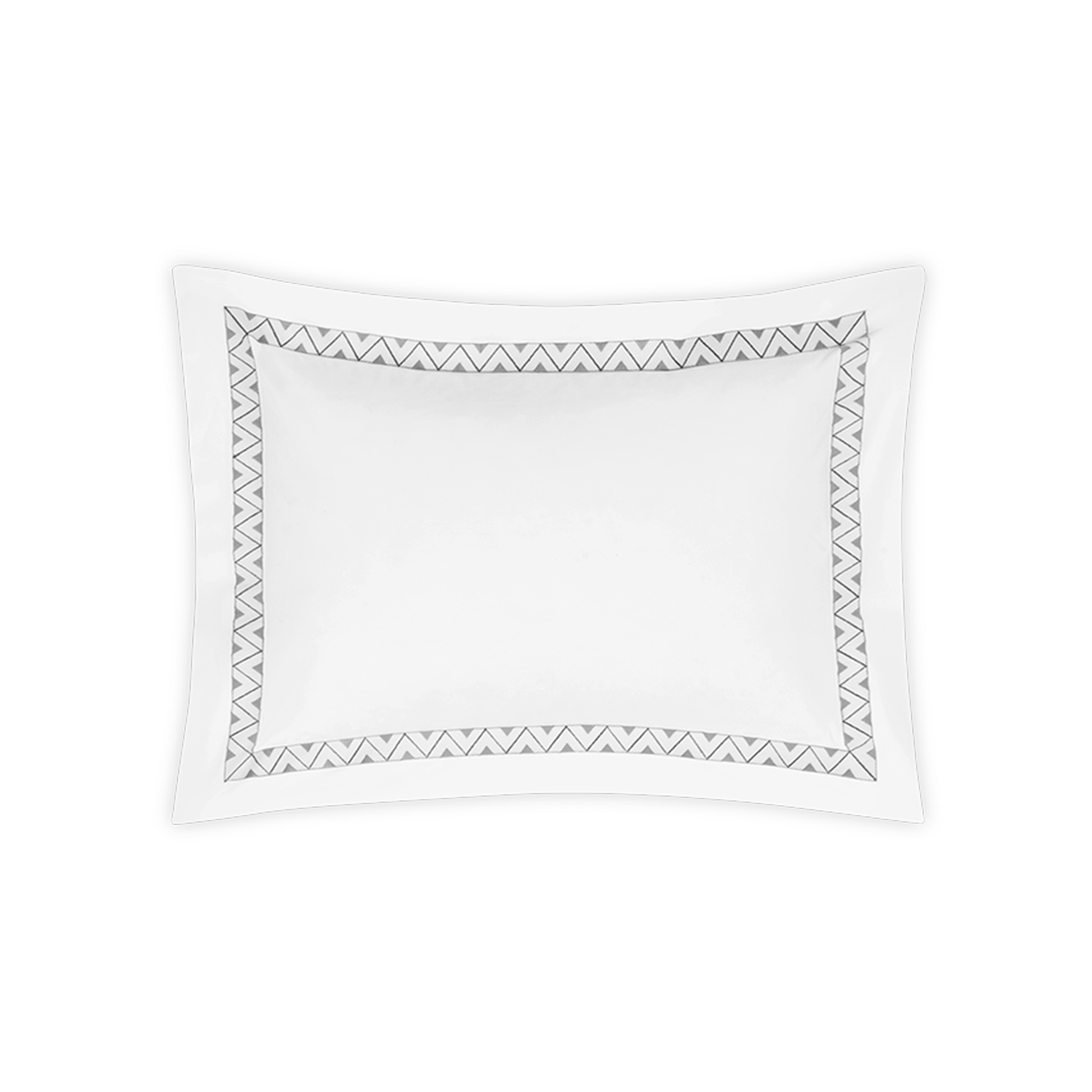 Clear Image of Matouk Schumacher Prado Bedding Buodoir Sham in Nickel Color