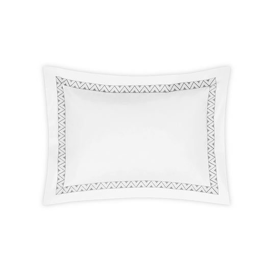 Clear Image of Matouk Schumacher Prado Bedding Buodoir Sham in Nickel Color