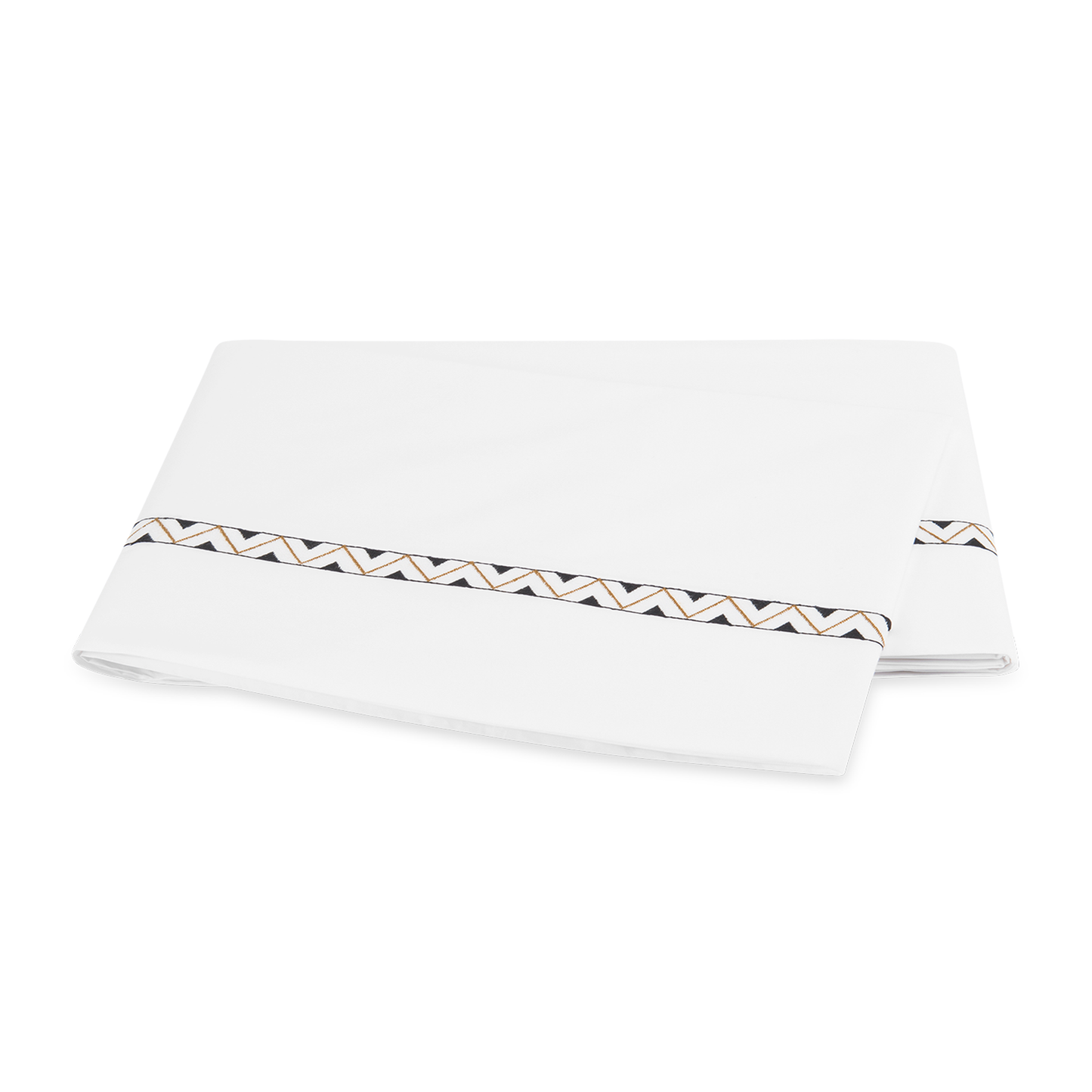 Clear Image of Matouk Schumacher Prado Bedding Flat Sheet in Onyx Color