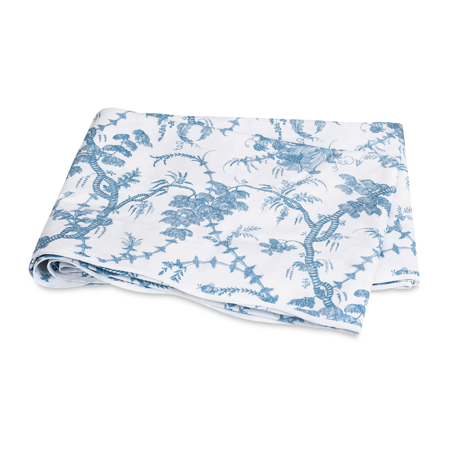 Flat Sheet of Matouk Schumacher San Cristobal Bedding in Sky Color