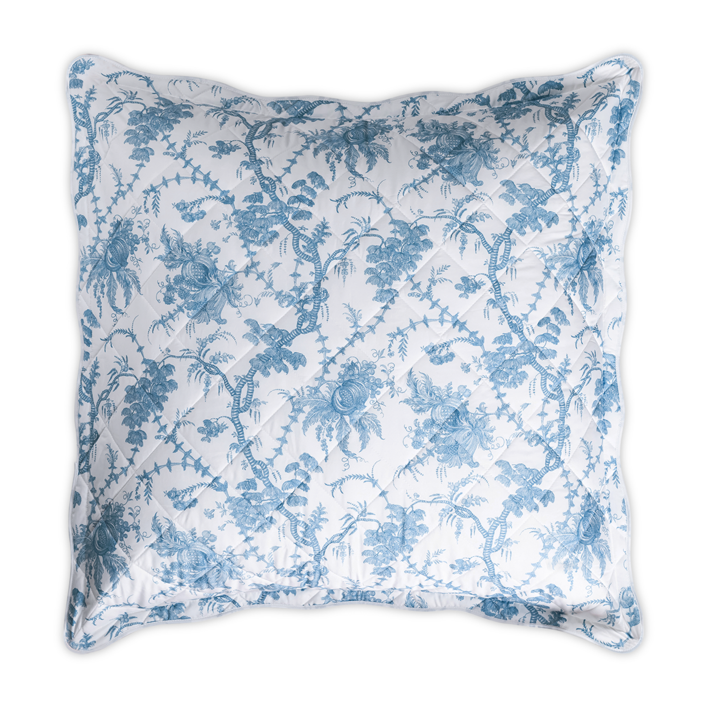 Quilted Euro Sham of Matouk Schumacher San Cristobal Bedding in Sky Color