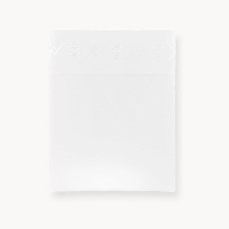 Peacock Alley Sheets | Concerto Embroidery in White on White Soprano Sateen Cotton | Flat Sheet