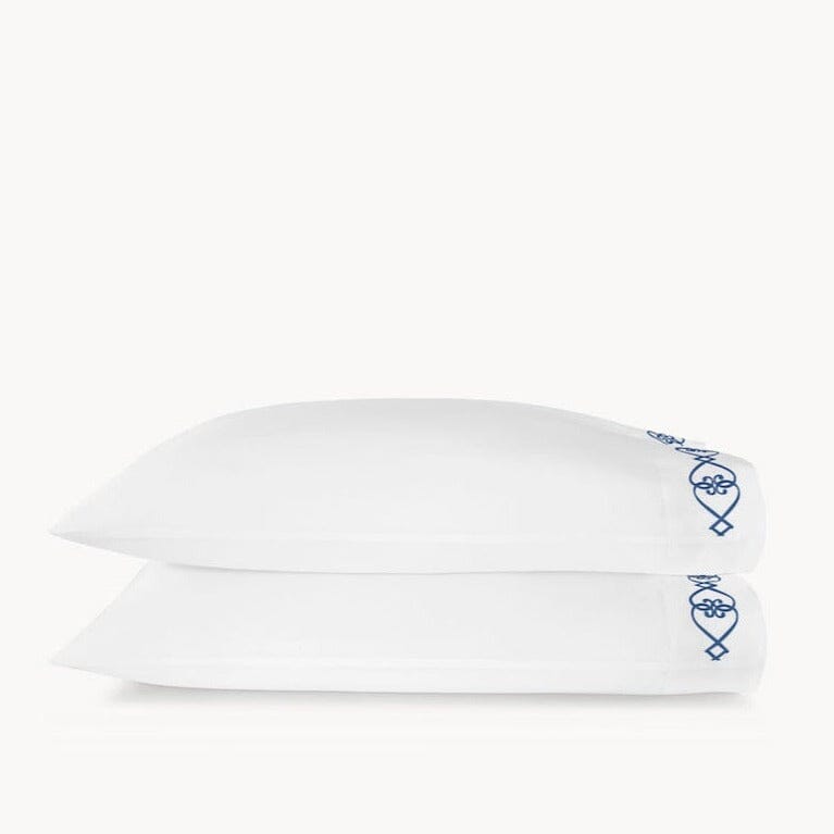 Pillowcases | Peacock Alley Bedding | Concerto Indigo Cotton Bed Sheets at Fig Linens and Home