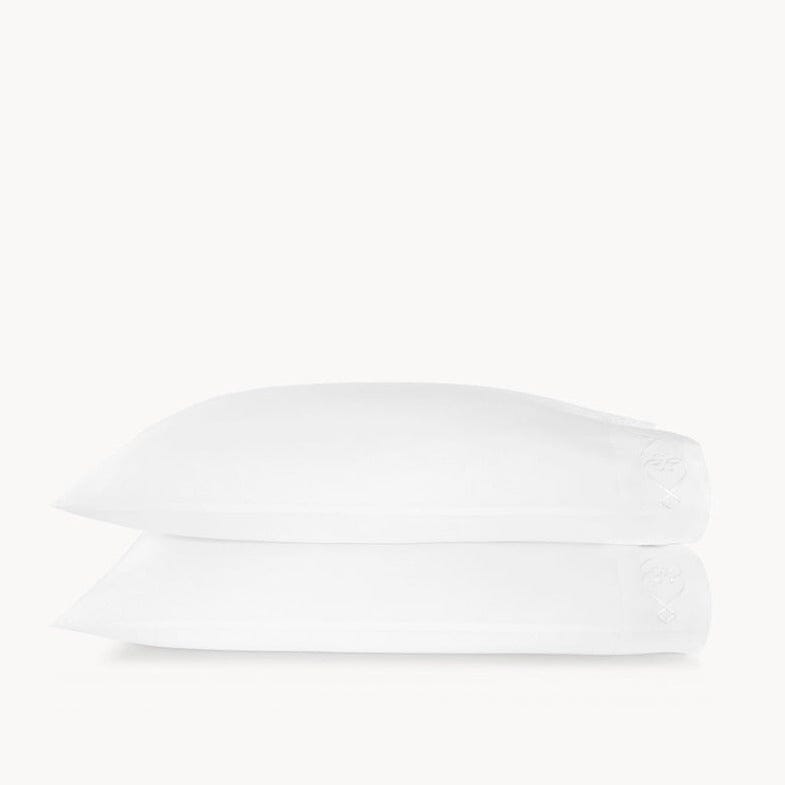 Peacock Alley Sheets | Concerto Embroidery in White on White Soprano Sateen Cotton | Pillowcases