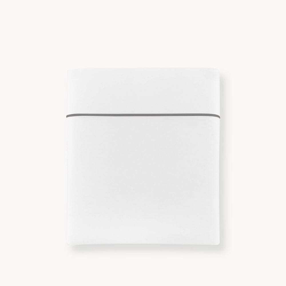 Percale Flat Sheet - Boutique Cotton Bedding with Graphite Embroidery - Peacock Alley