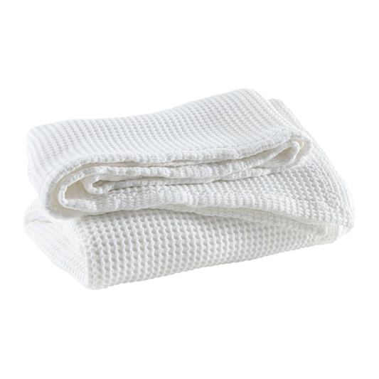 Folded Coverlet of White Pine Cone Hill Bubble Matelassé Fine Linen