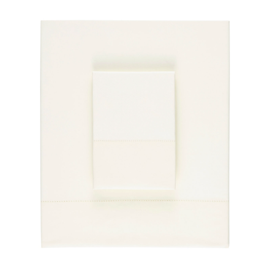 Folded Sheet Set of Ivory Pine Cone Hill Classic Hemstitch Bedding