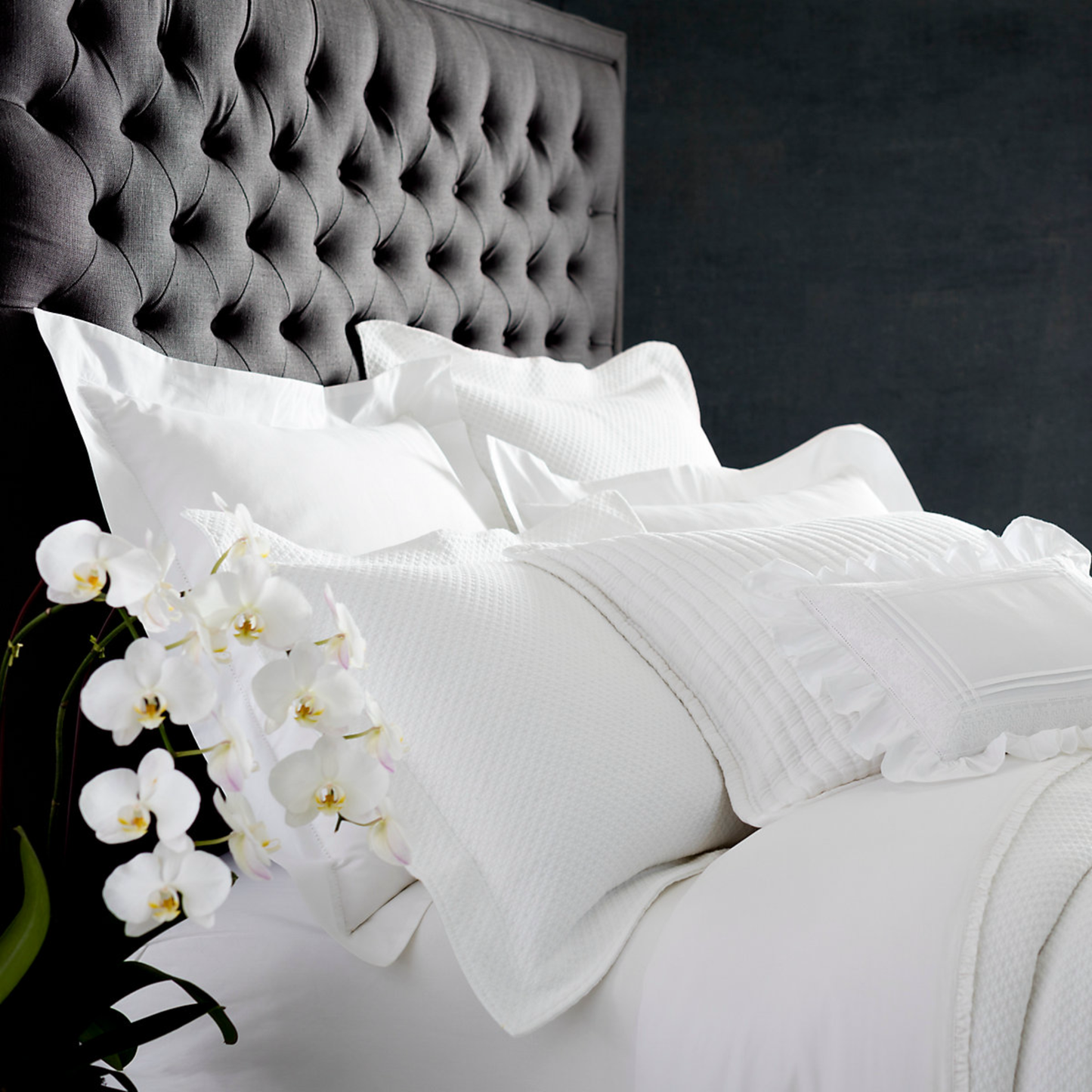 Assorted White Shams with Pine Cone Hill Classic Hemstitch Bedding