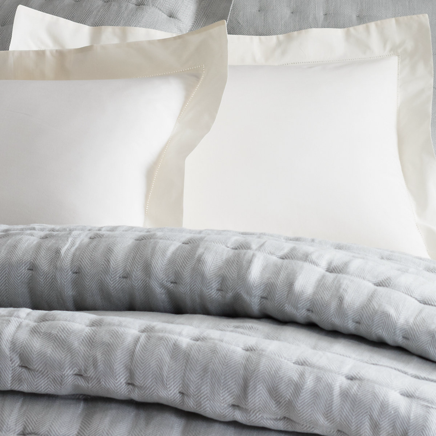 Ivory Shams of Pine Cone Hill Classic Hemstitch Bedding