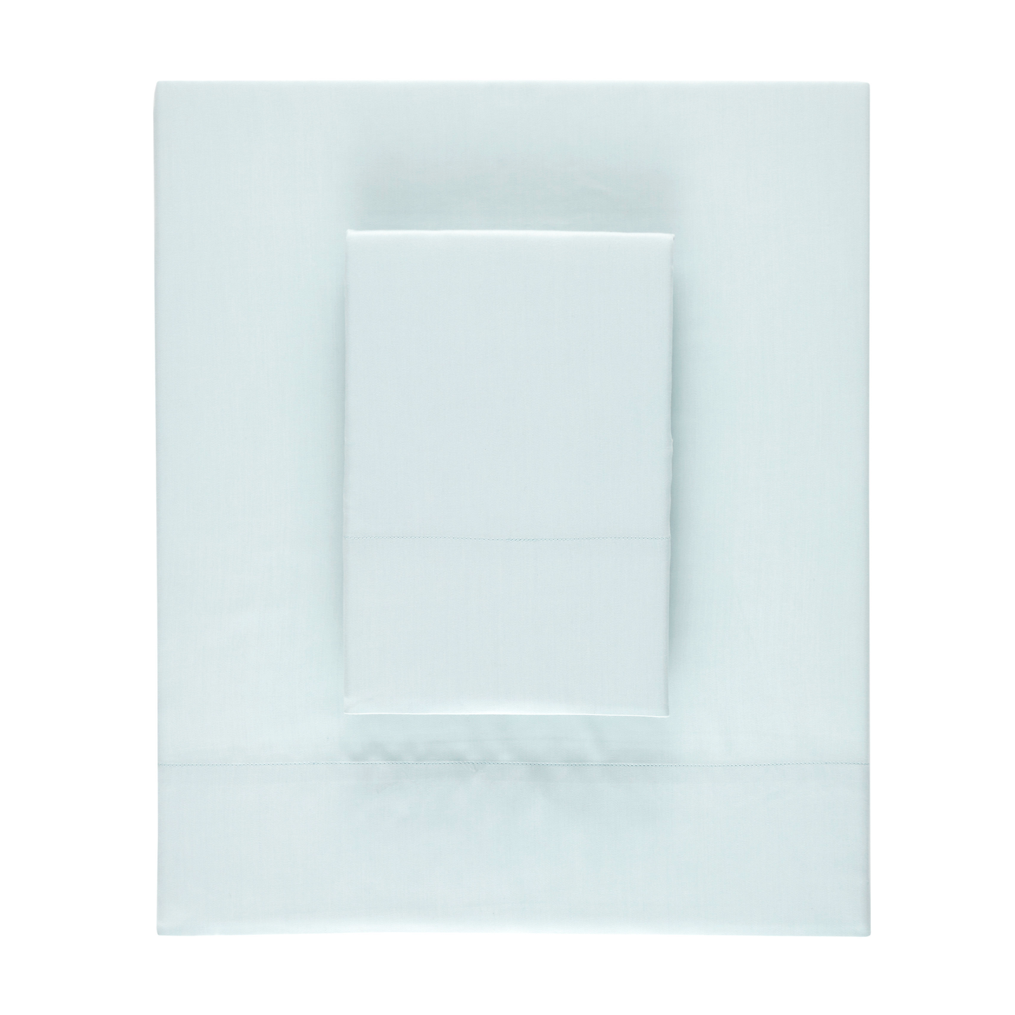 Folded Sheet Set of Pine Cone Hill Silken Solid Bedding in Color Robin's Egg Blue