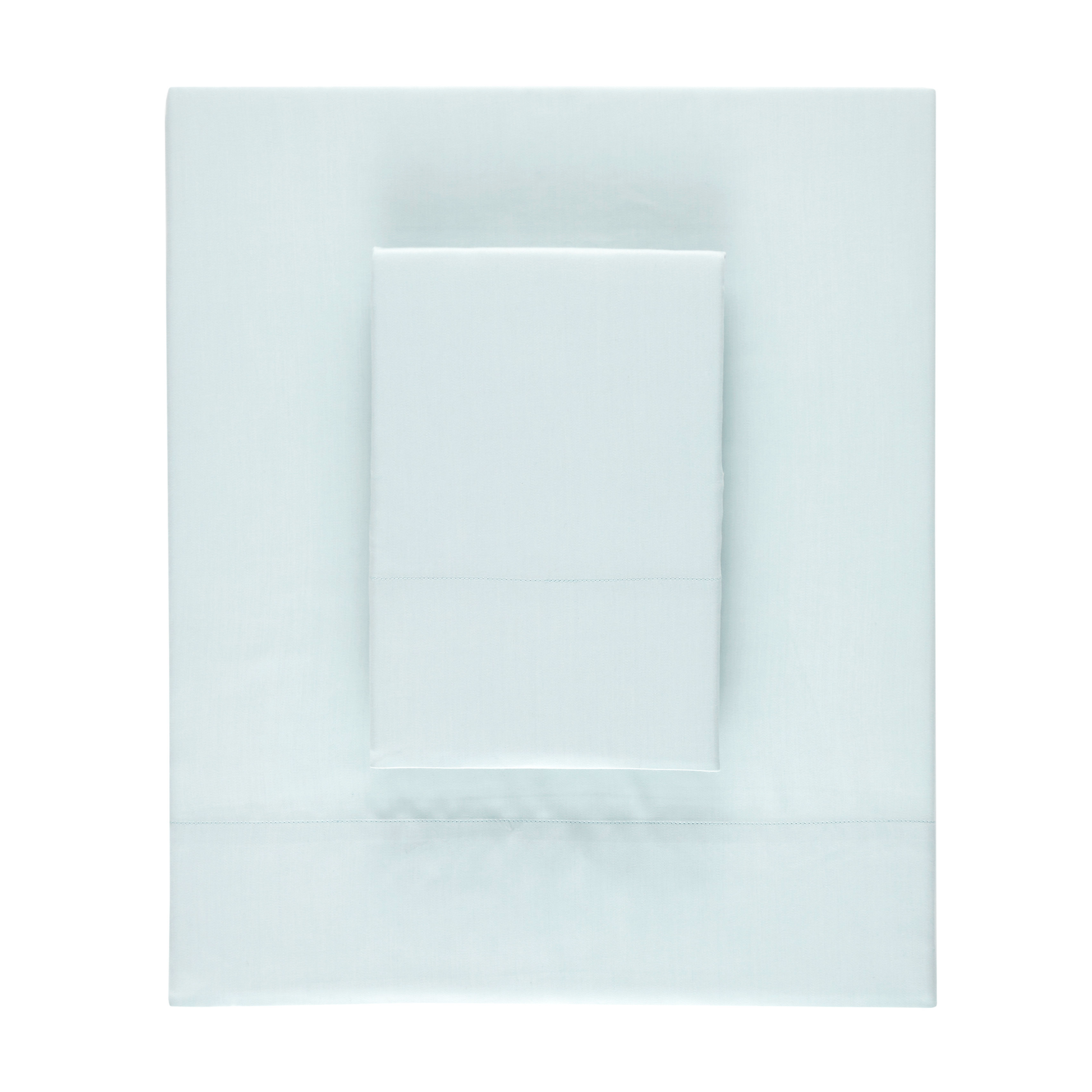 Folded Sheet Set of Pine Cone Hill Silken Solid Bedding in Color Robin's Egg Blue