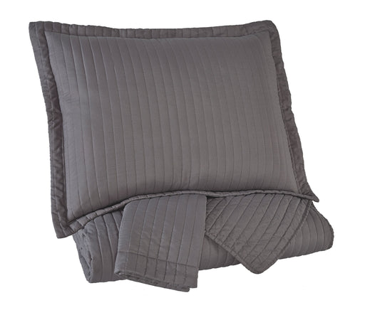Raleda - Gray - King Coverlet Set
