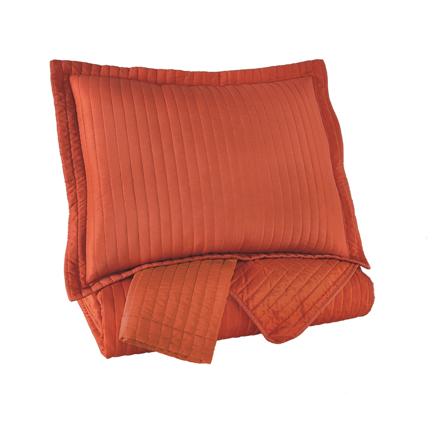 Raleda - Orange - King Coverlet Set