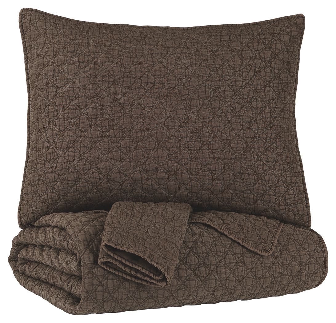 Ryter - Brown - Twin Coverlet Set