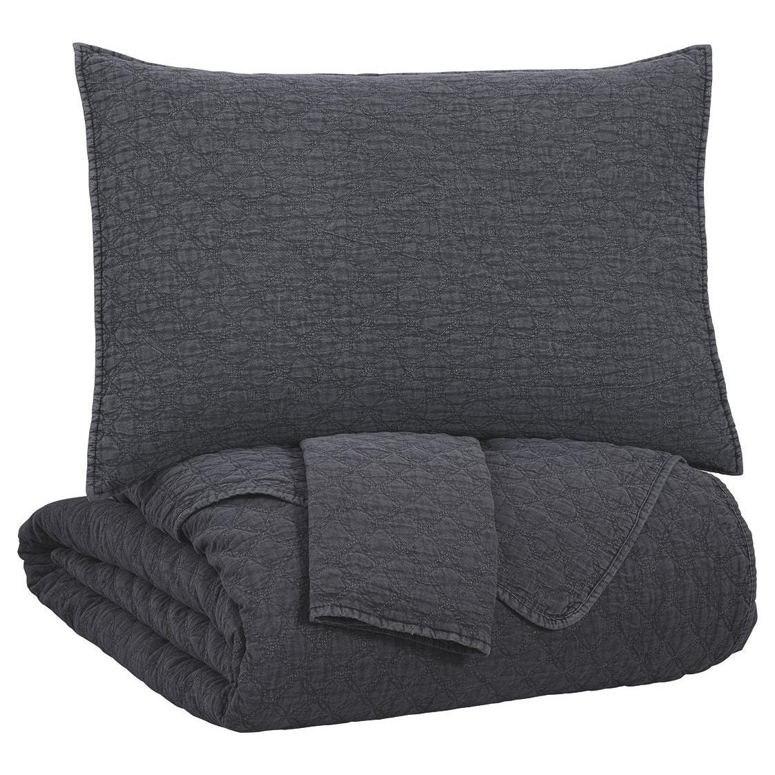 Ryter - Charcoal - King Coverlet Set