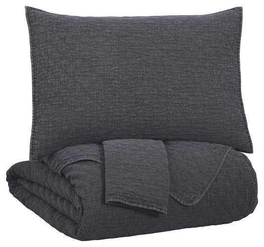 Ryter - Charcoal - Queen Coverlet Set