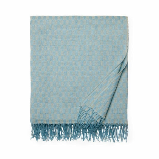 Sferra Palmilla Throw Blanket Aqua Fine Linens