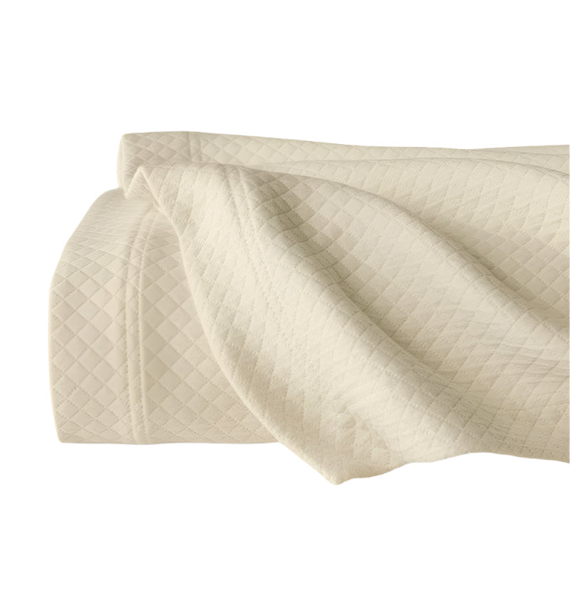 Coverlet - Sferra Linens Rombo Sand Coverlets - Cotton Matelasse Bedspread at Fig Linens and Home