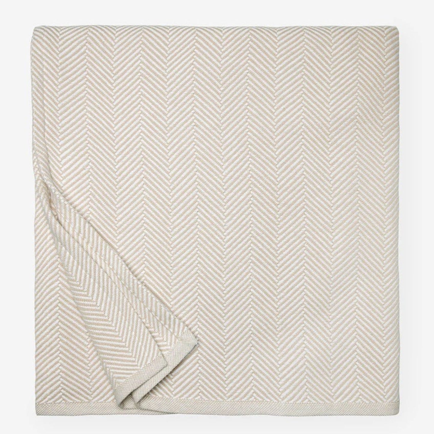 Silo Image of Sferra Camilo Blanket in Color White/Mushroom