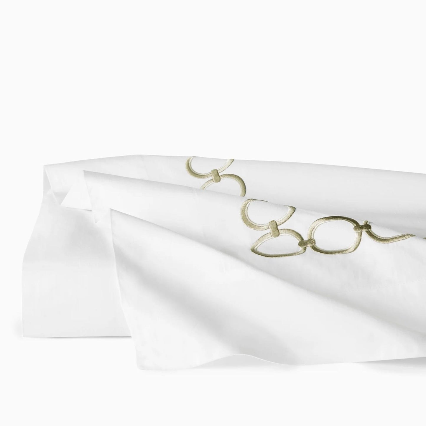 Silo Image of Sferra Catena Flat Sheet in Color White/Willow