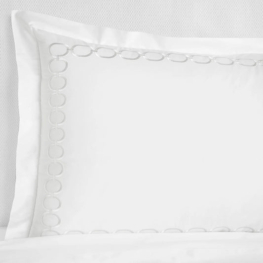 Sham of Sferra Catena Bedding in Color White/Lunar