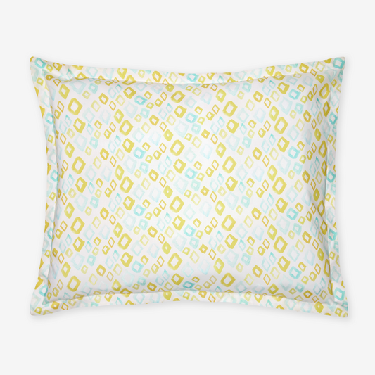 Silo Image of Sferra Geometrico Sham in Aqua Color