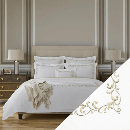 Sferra Griante Bedding White/Oat Fine Linens