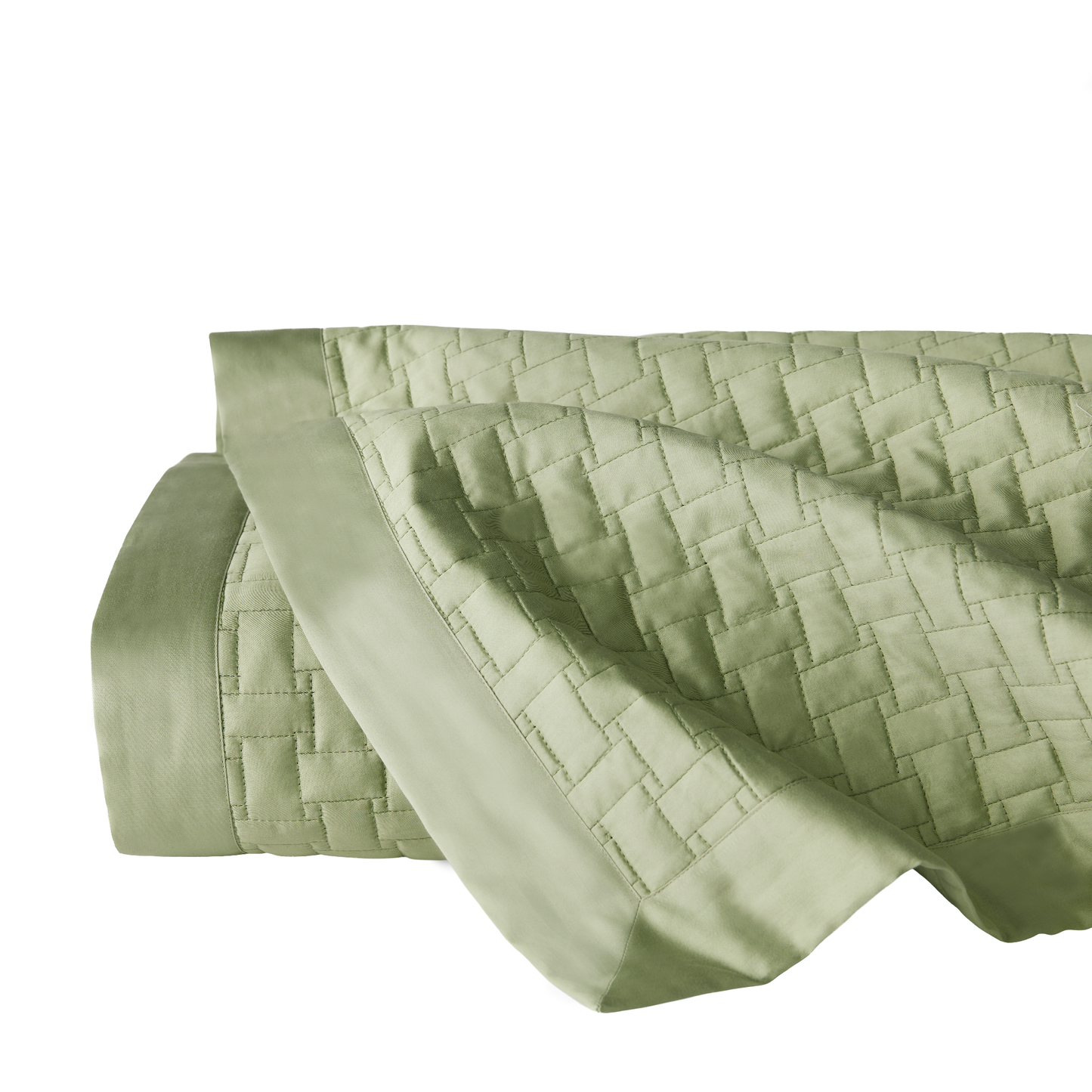 Folded Sferra Sampietrini Quilts in Willow Color