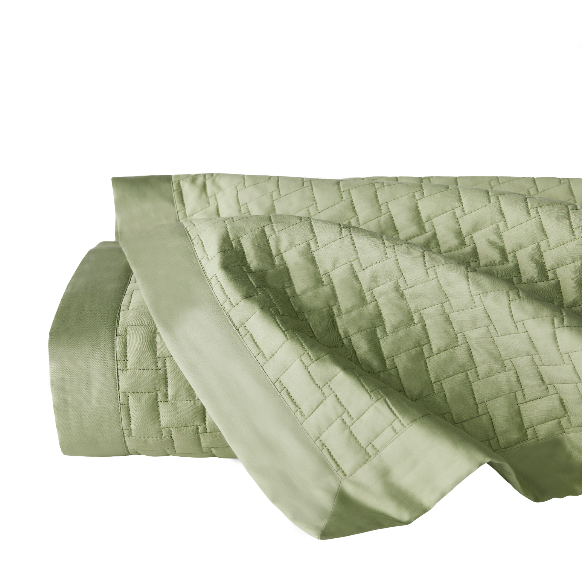 Folded Sferra Sampietrini Quilts in Willow Color