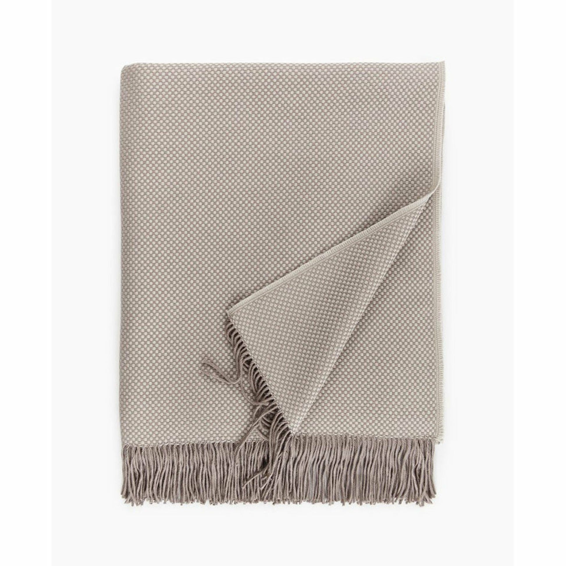 Sferra Bristol Fringed Throw Blanket Main Taupe Fine Linens