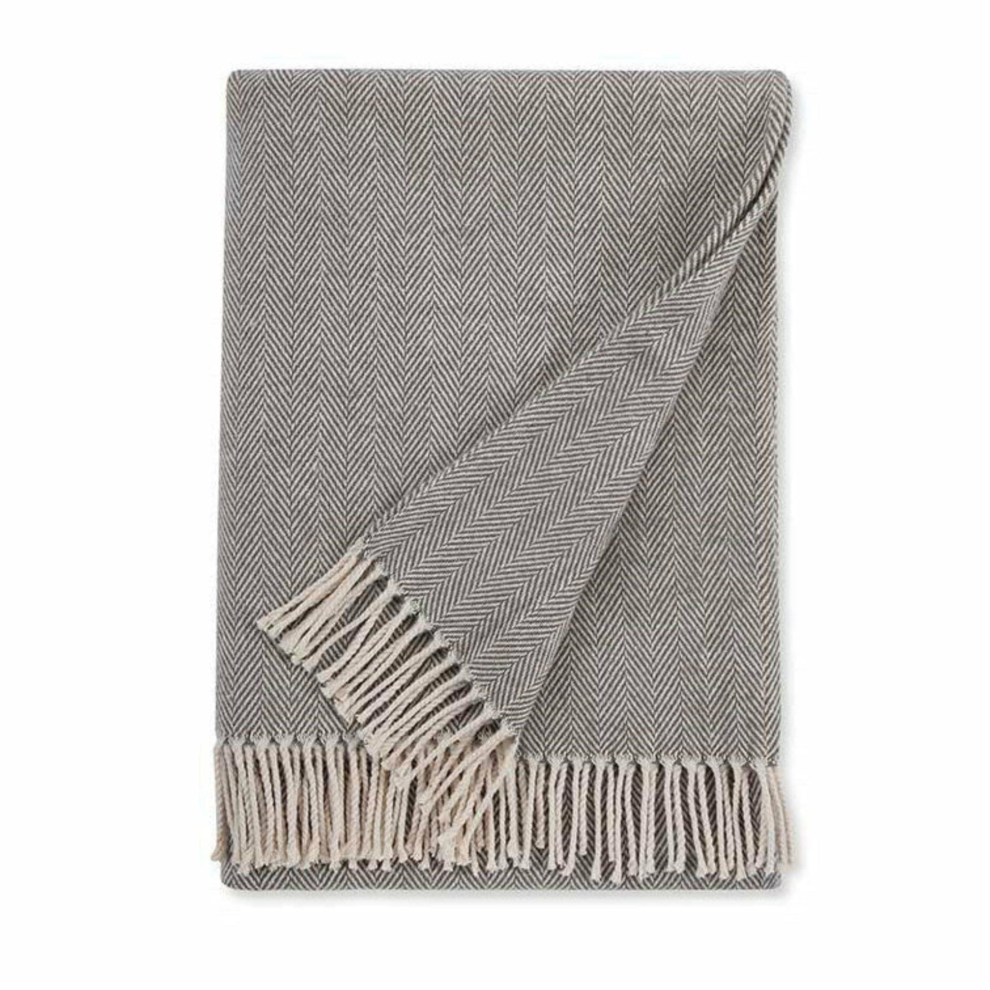 Sferra Celine Throw Blanket Main Charcoal Fine Linens