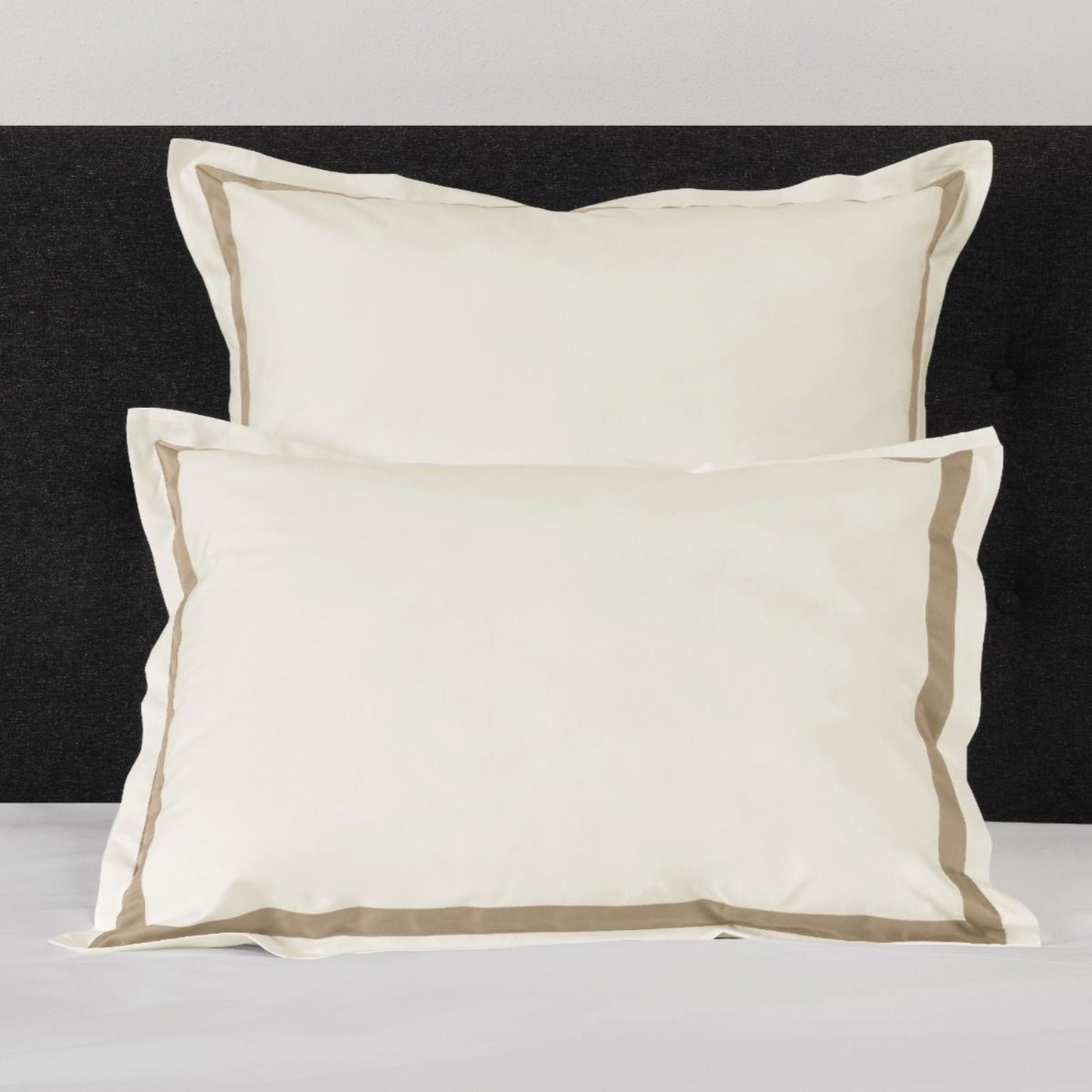 Closeup View of Signoria Pegaso Shams in Ivory/Flax Color