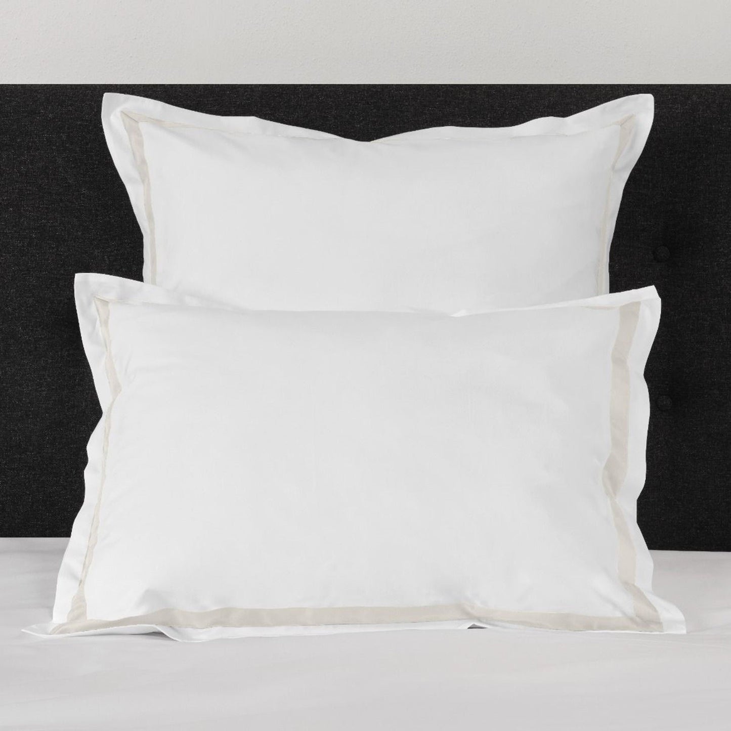 Closeup View of Signoria Pegaso Shams in White/Pearl Color