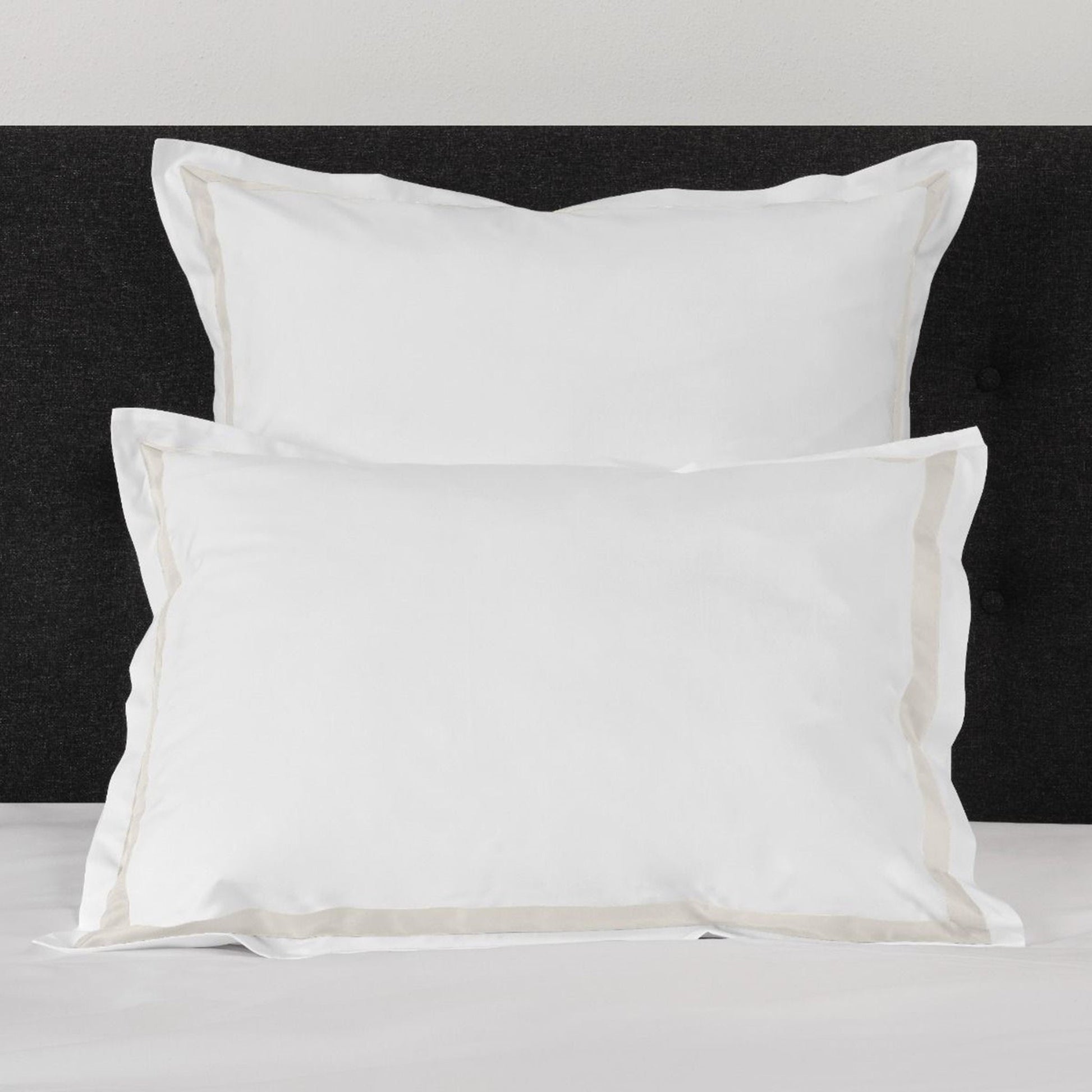 Closeup View of Signoria Pegaso Shams in White/Pearl Color