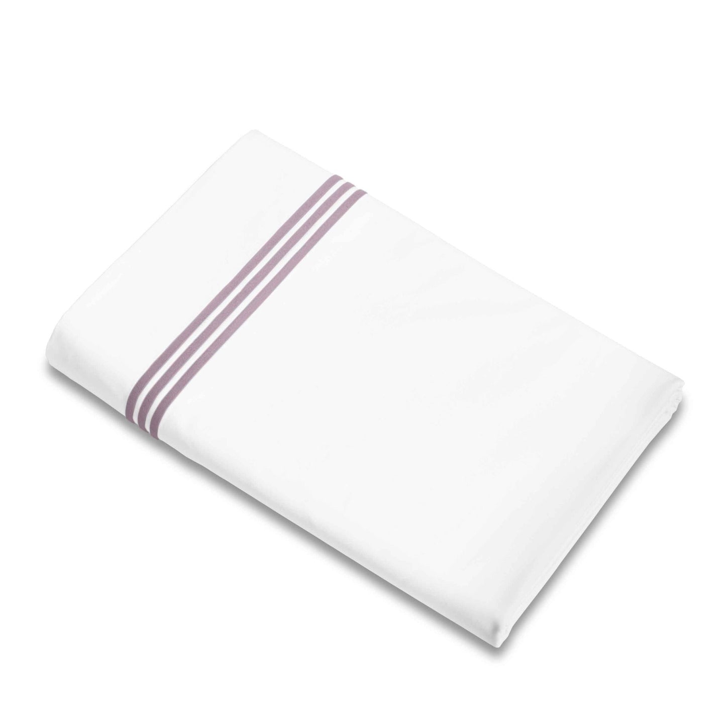 Flat Sheet of Signoria Platinum Percale Bedding in White/Thistle Color