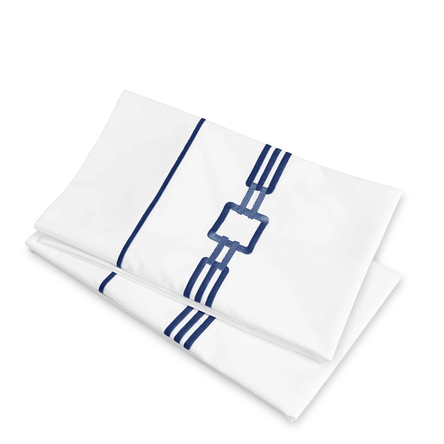 Clear Image of Signoria Retrò Pillowcases in White/Dark Blue Color
