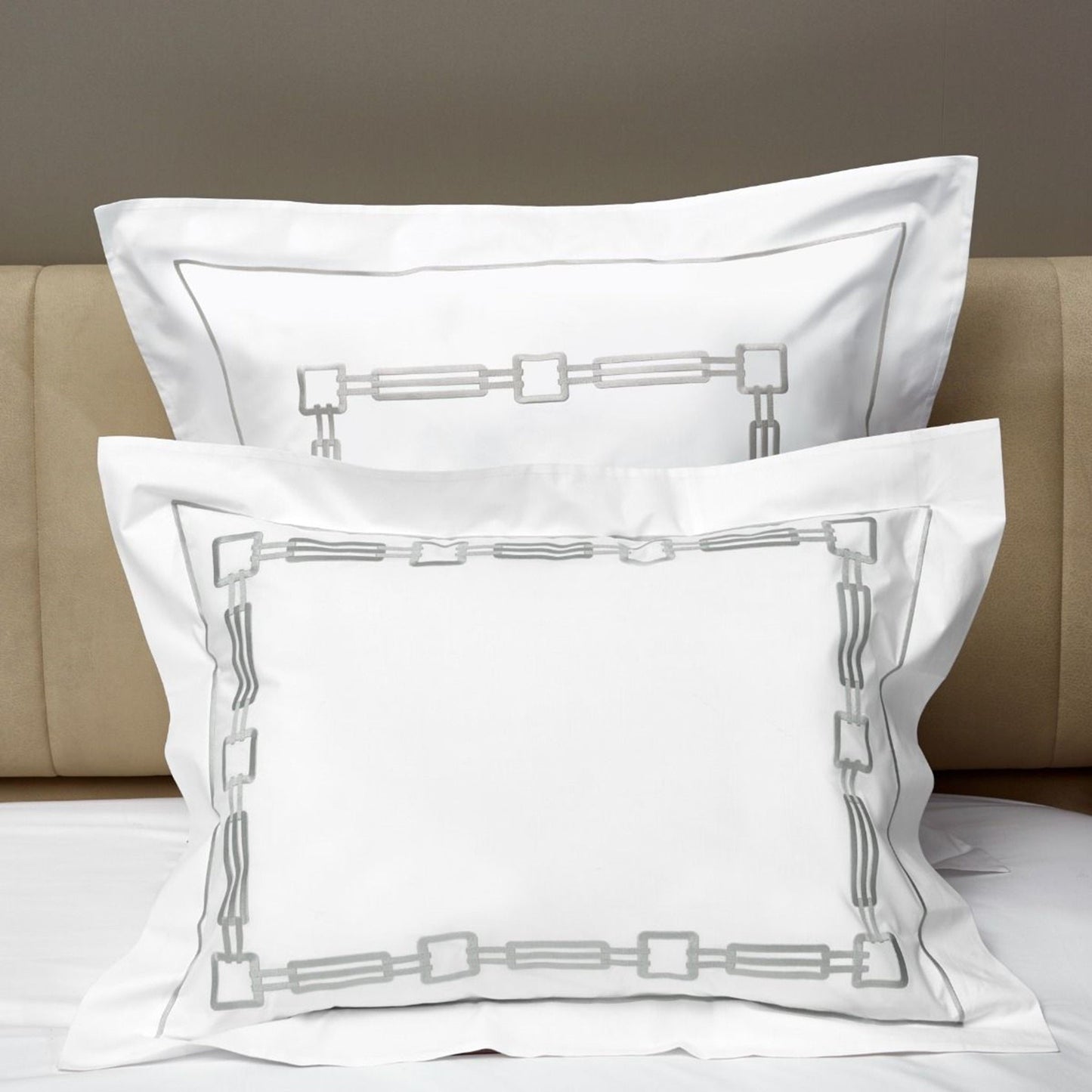 Closeup View of Signoria Retrò Shams in White Color