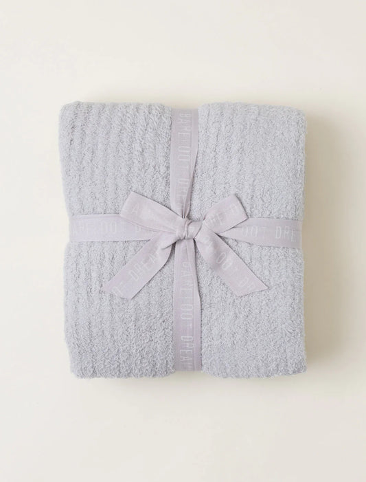 {Barefoot Dreams} CozyChic Throw Blanket :: Lite Ribbed :: Silver